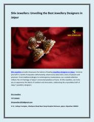 Shiv Jewellers Unveiling the Best Jewellery Designers in Jaipur.pdf